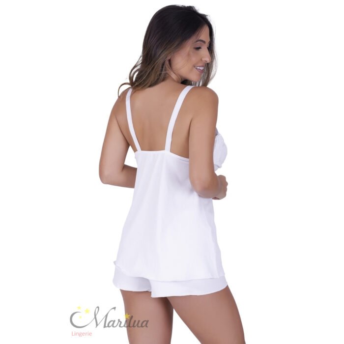 Pijama de amamentação pós parto com renda e click - Image 2